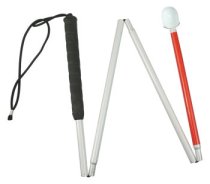 Bastone bianco pieghevole in alluminio 1.32M +roller